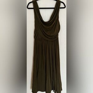 Deletta Penza green drape front dress.